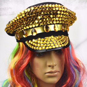 Brasilianska karneval handgjorda borrhattar gul akryl borrparty hattar Lyjenny festival hatt Lyjenny skräddarsydda grossist