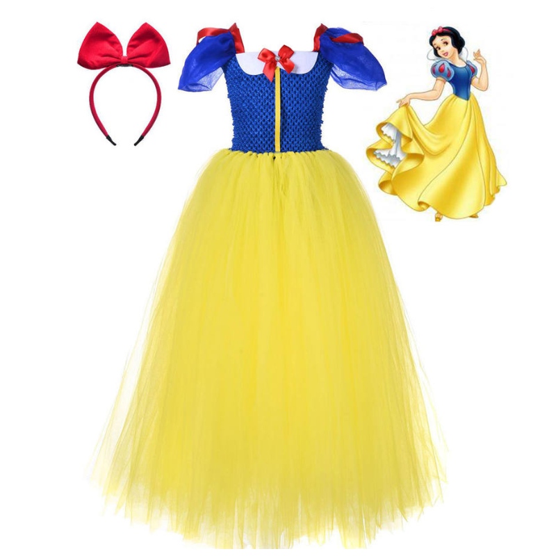 Summer Princess Dress for Girls Snow White Cosplay Costume Puff Sleeve Kids Dress Children Fest Birthday Fancy Gown klänning