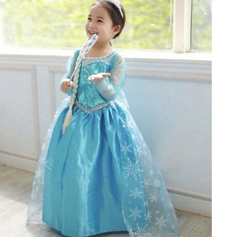 Children\'s Christmas Birthday Party Princess Cosplay Elsa 2 Girls Dress DGHC-002