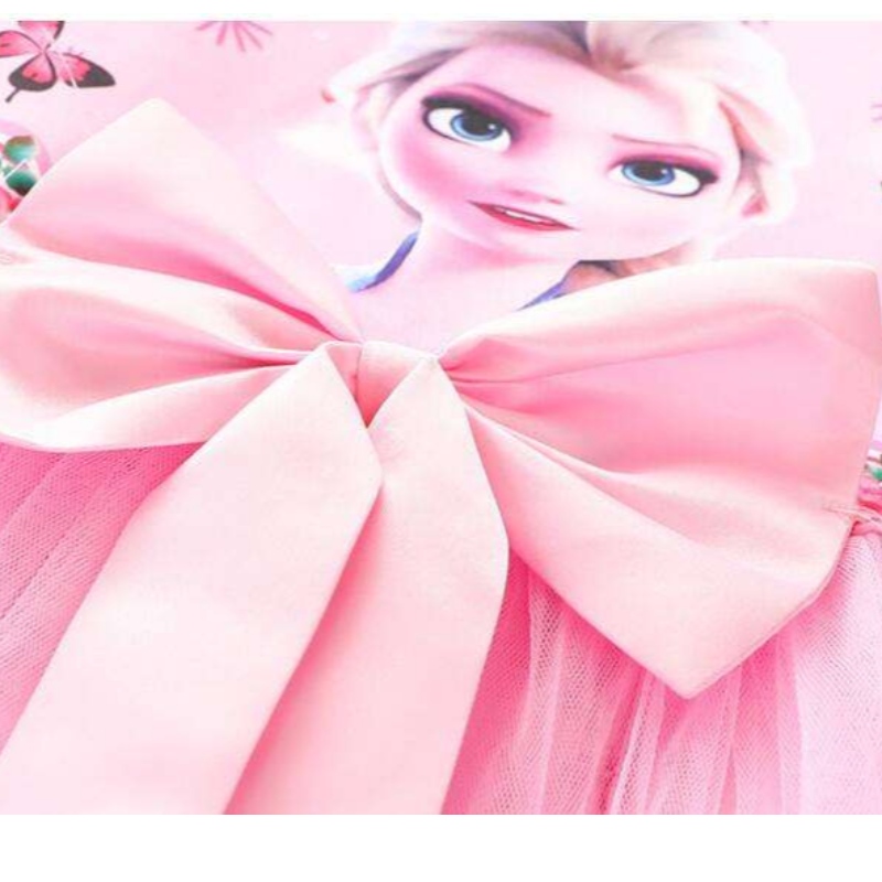 2-8y flickor klänning sommarenny kort ärm prinsessa alsa mesh tutu kjol barns födelsedagsfest cosplay klänning