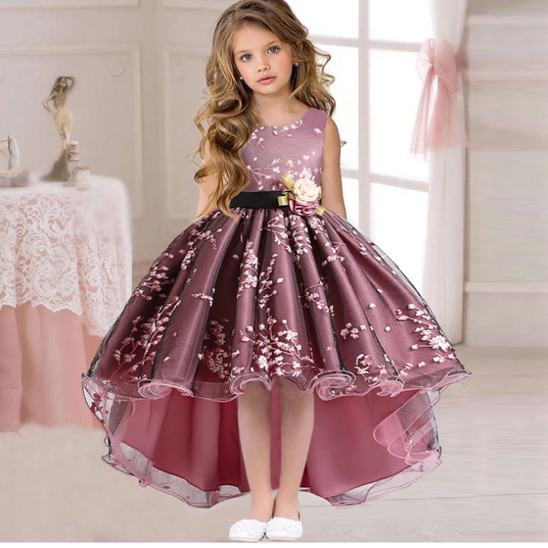 2022 Pageant Vintage Dress Kids Party First Bridesmaid Dresses For Girls Barn Kostym bröllopsklänning flicka spädbarn vestido tonåring