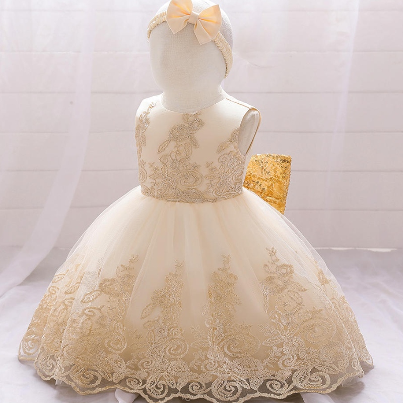 Summer Sequin Big Bow Baby Girl Dress 1st First Birthday Party Wedding Dress for Girl Princess Evening Dresses Kid Clothes
