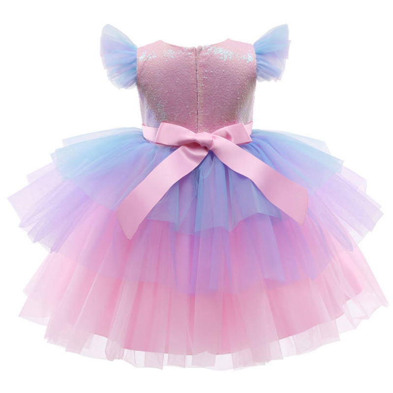 Flickor formella prinsessan klänning barn spets tyll regnbåge elegant kvällsfest tårta tutu prom klänning barn bröllop kommunion Kostym