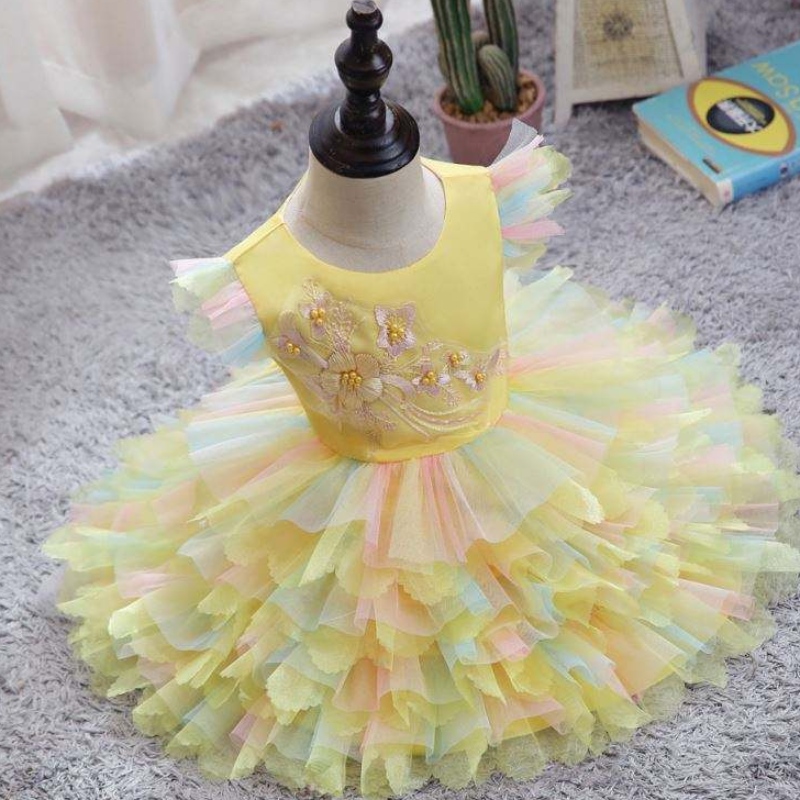 Baige Girls \\\\ \'klänning korta ärmar färgglada balettnya flickor \\\\\' Princess klänning frock design d0755