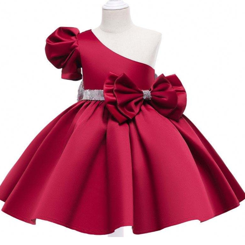 Baige Flower Sequin Girls Summer Dresses Party Birthday Girl Dresses Trading Kids Clothes L0821