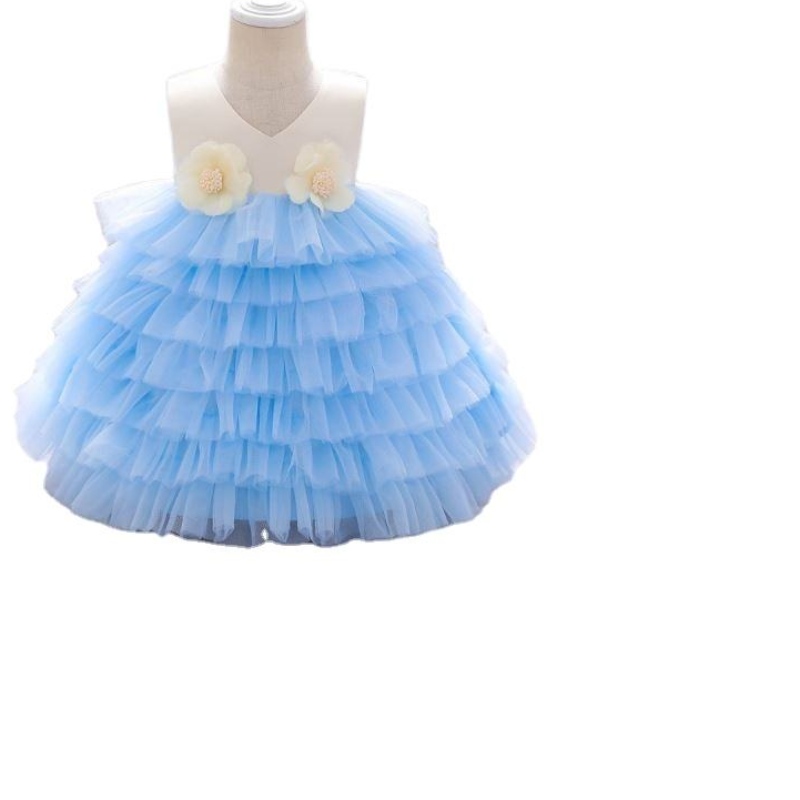 Baige Senaste barn födelsedagsdop tjejklänning 0-6 år baby flickor tutu klänningar