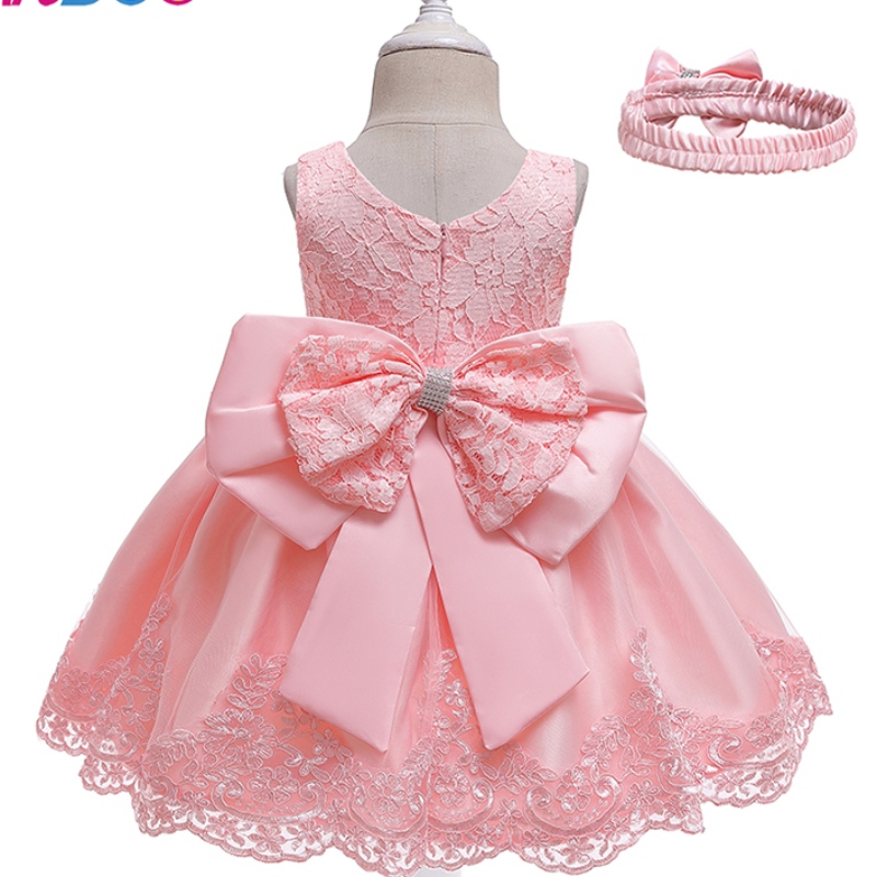 Ansoo New Design Girl \\\\ \'s Princess Dress Bow spets baby ärmlös klänning för bröllopsfest