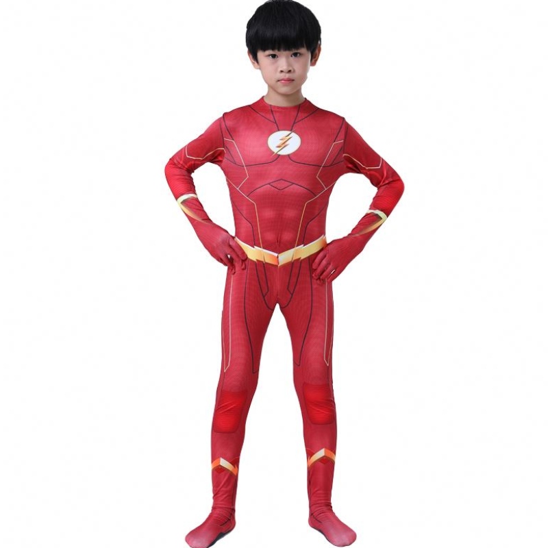 Coola vuxna barn pojkar komiska fantasi superhjälte halloween carnival party outfit cosplay The Flash Man Children \\\\ \'s kostymer kostym