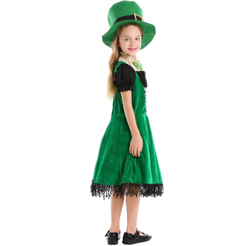 Högkvalitativ Elf Children Cosplay Fancy Party Dress Carnival Leprechaun St. Patrick \\\\ \'s Day Halloween Cosplay Costume