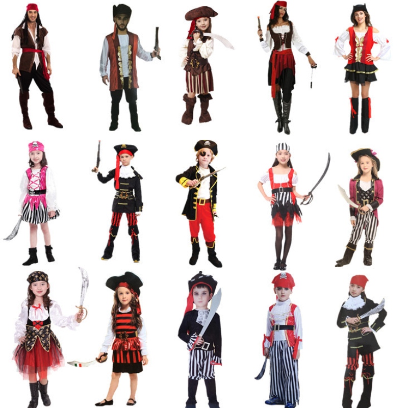 Amazon Hot Sale Cosplay Costume Halloween Pirate Party Clothes for Kids