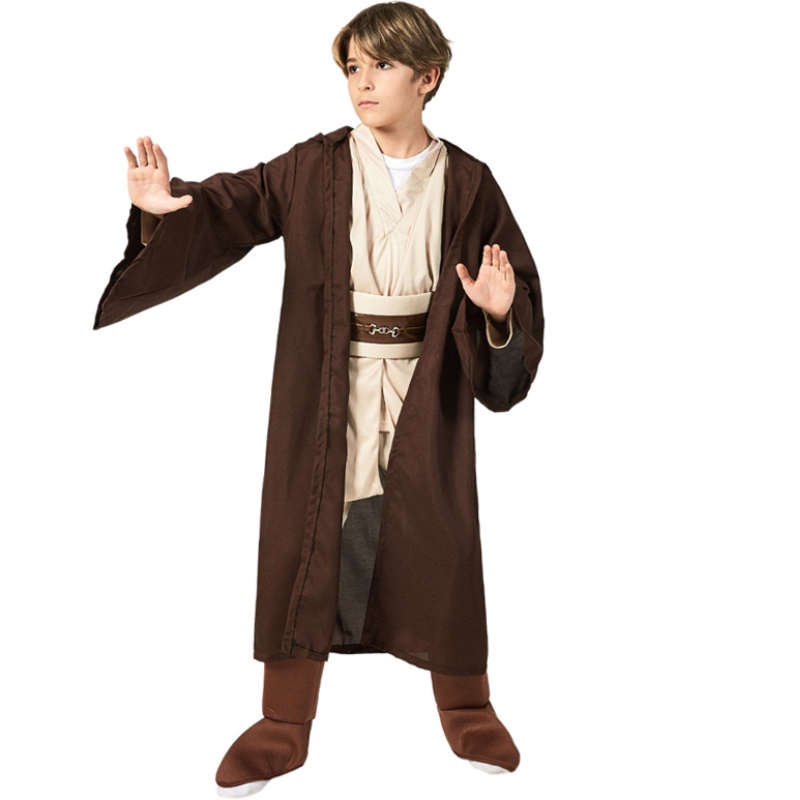 Classic Child\'s Hooded Jedi Robe Halloween Cosplay Costume för barn